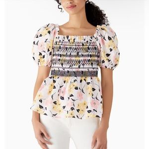 Kate Spade Lily Bloom Puff Sleeve Top
